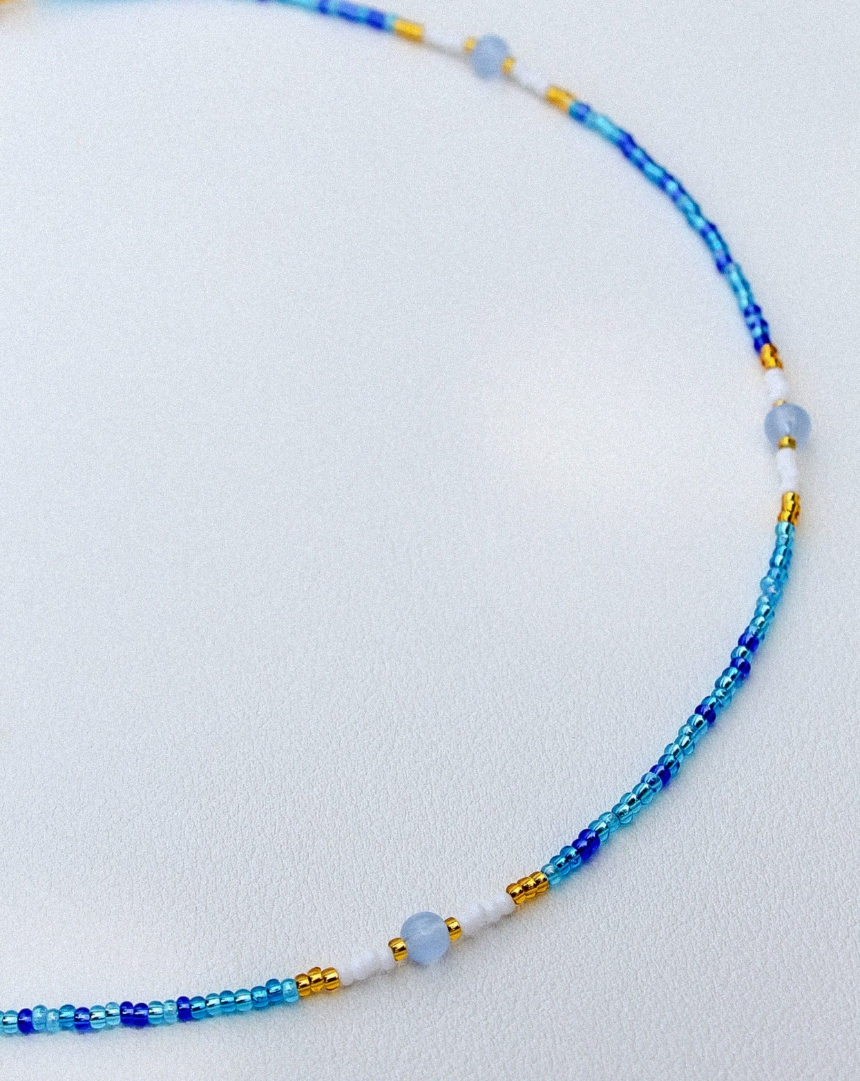 Deep Sea Blue Beaded Necklace