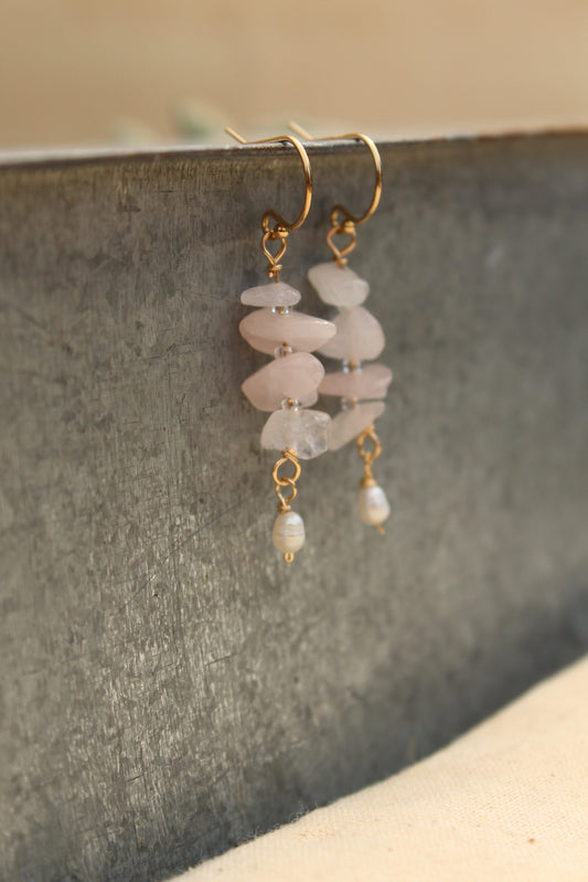 Blush Crystal Dangle Earrings