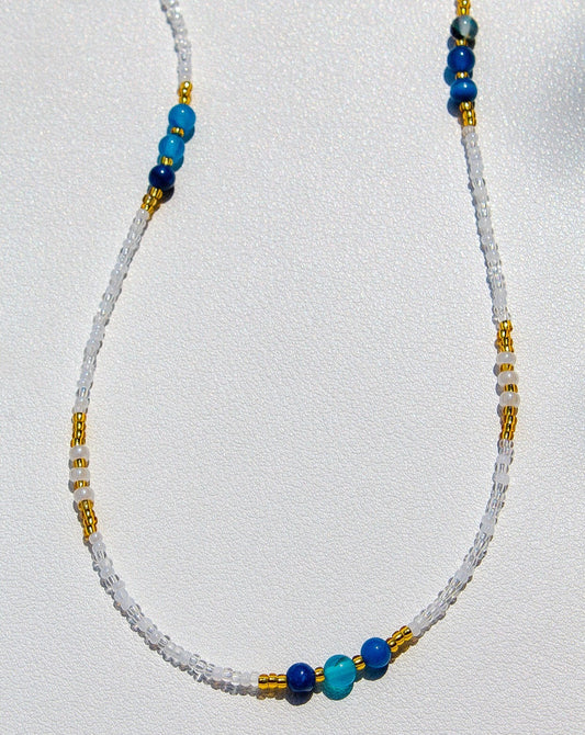 Ocean Blu Beaded Necklace