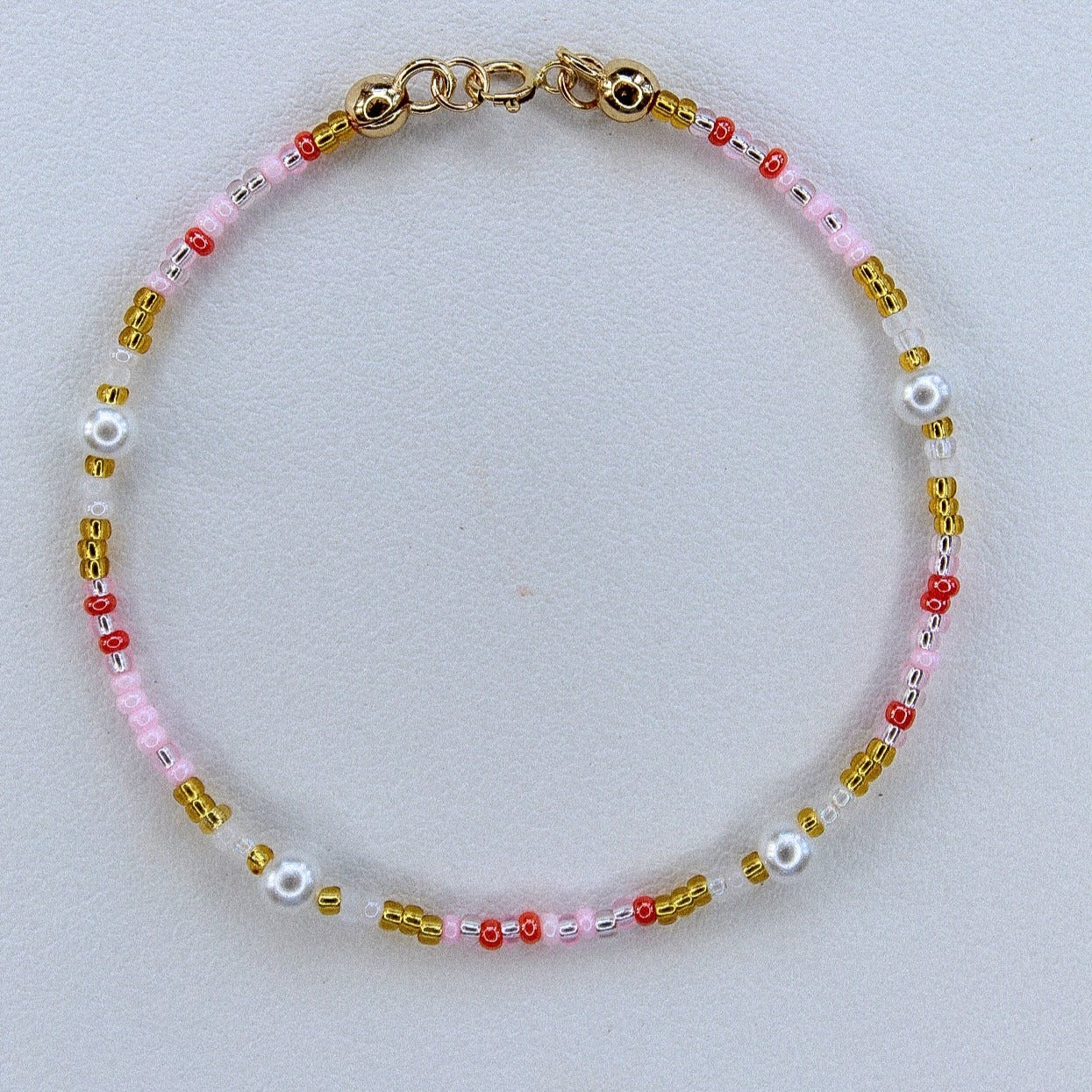 Coastal Coral Beaded Bracelet