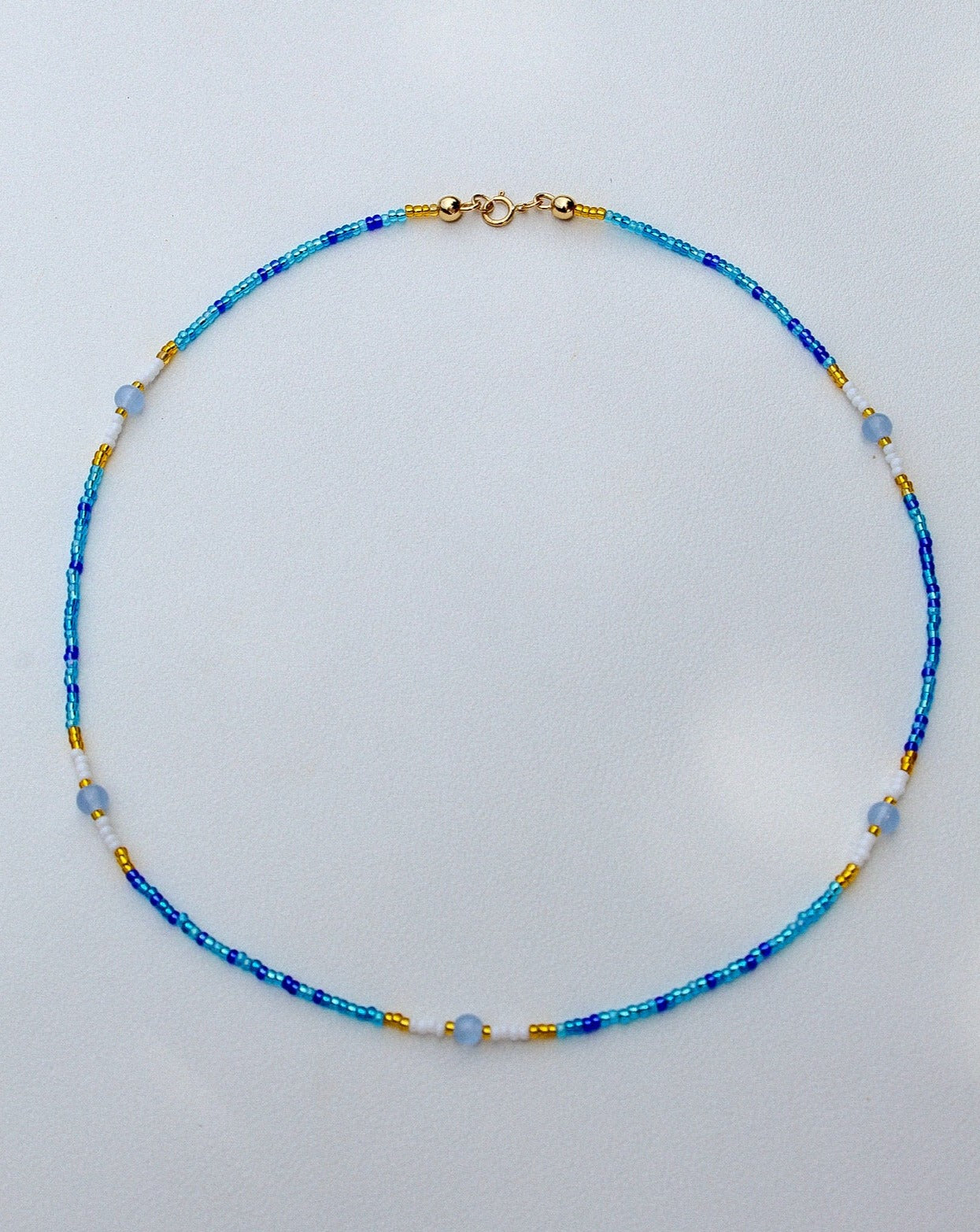 Deep Sea Blue Beaded Necklace