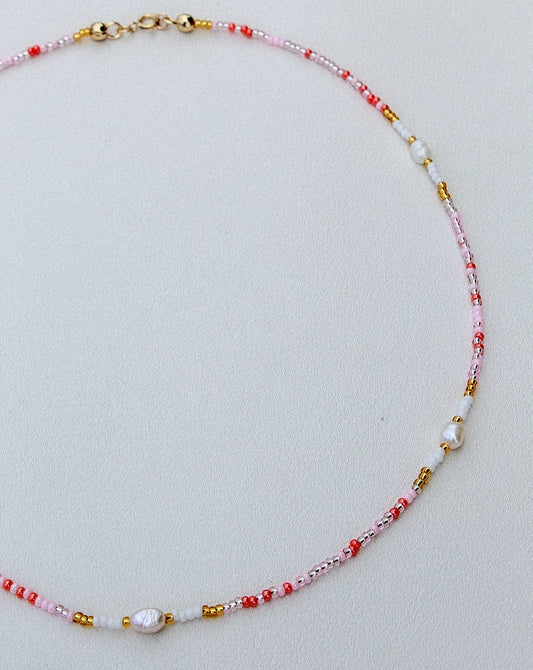 Coastal Coral Beaded Necklace