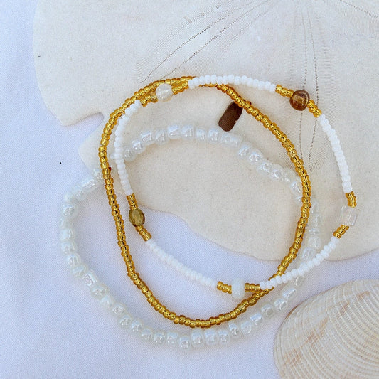 Sandy Elastic Beaded Bracelets