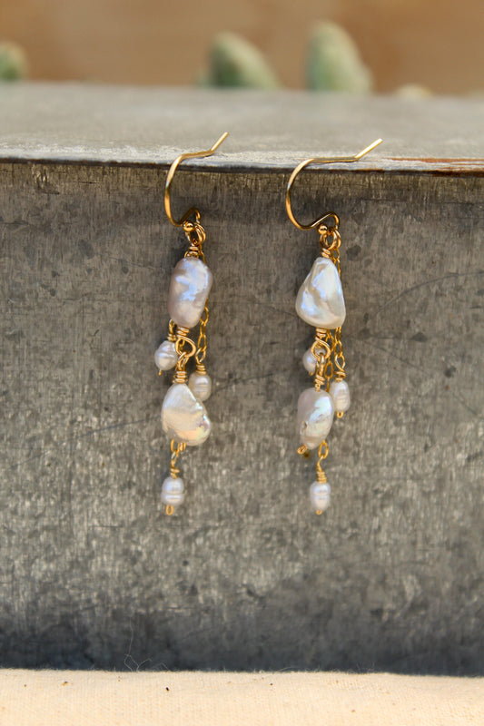 Pearl Cluster Earrings